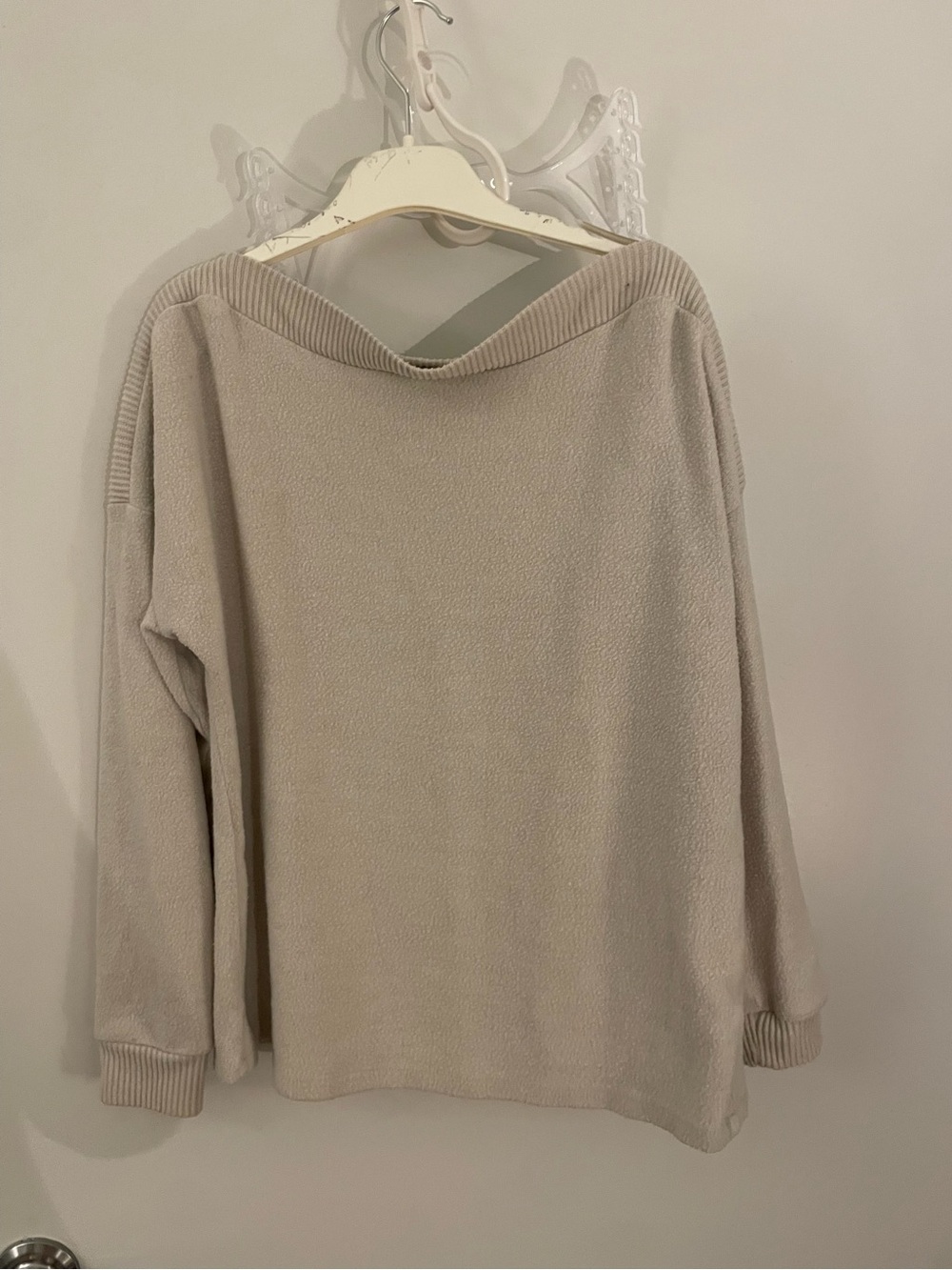 Cream Boat Neck Cozy Sweater